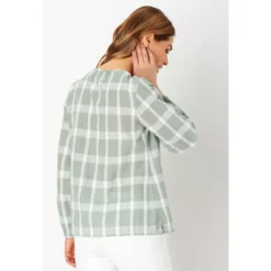 Textured Plaid Missy Popover -Grace Jewelry Shop 759 046 00 detail