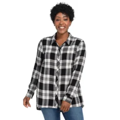 Long Sleeve Plaid Tunic