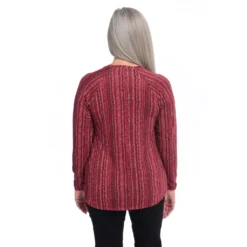 Long Sleeve Side Button Hatchi Printed Top -Grace Jewelry Shop 761 135 01 detail