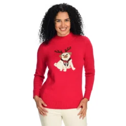 Party Pug MockNeck Sweater 7 Party Pug MockNeck Sweater -Grace Jewelry Shop 761 541