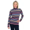 Stripe Rib Knit Turtleneck Tee -Grace Jewelry Shop 761 618
