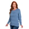 Texture Stripe Side Button Sweater -Grace Jewelry Shop 761 877