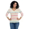 Textured V Neck 3/4 Sleeve Sweater -Grace Jewelry Shop 762 293 01 swatch
