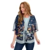 Floral Border Print Tie Waist Kimono -Grace Jewelry Shop 762 704