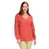 Embroidered Sleeve Textured Knit Top -Grace Jewelry Shop 762 790