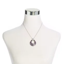 Enamel Teardrop Pendant 20" Necklace -Grace Jewelry Shop 763 271 00 detail