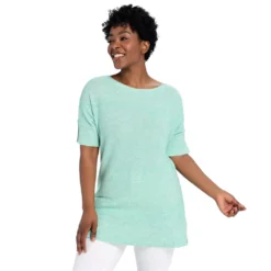 Elbow Sleeve Split Cuff Tunic Sweater -Grace Jewelry Shop 763 547 00 swatch