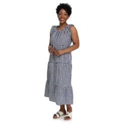Gingham Flutter Sleeve Dress -Grace Jewelry Shop 763 641