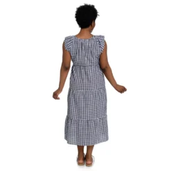 Gingham Flutter Sleeve Dress -Grace Jewelry Shop 763 641 01 detail