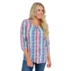 Printed 3/4 Sleeve V-Neck Tunic -Grace Jewelry Shop 763 894 00 swatch