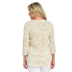 Printed 3/4 Sleeve V-Neck Tunic 10 Printed 3/4 Sleeve V-Neck Tunic -Grace Jewelry Shop 763 894 01 detail