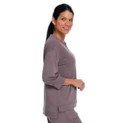 RelaxedRestyled FrenchTerry Quarter ZipTop -Grace Jewelry Shop 764 134 00 detail