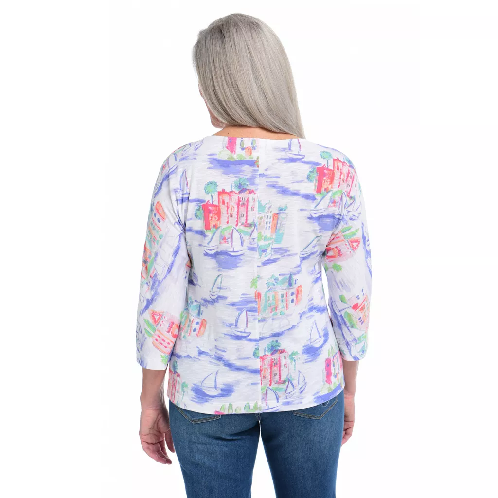Scenic Seaside3/4 SleeveBoatneck Tee 6 Scenic Seaside3/4 SleeveBoatneck Tee - Image 4