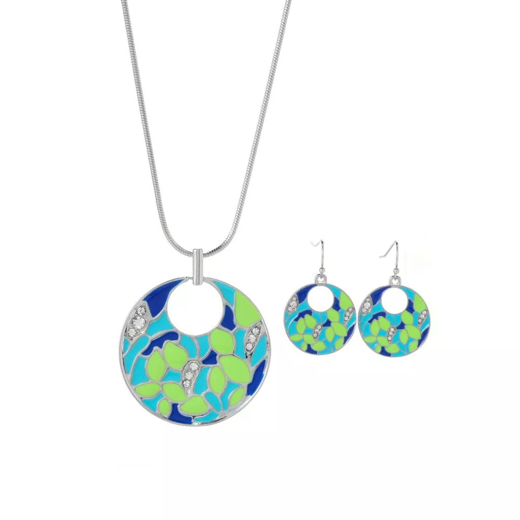 Mosaic Enamel Pendant 32" Necklace 6 Mosaic Enamel Pendant 32" Necklace - Image 4