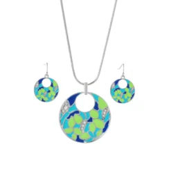 Mosaic Enamel Pendant 32" Necklace 12 Mosaic Enamel Pendant 32" Necklace -Grace Jewelry Shop 765 156 02 detail