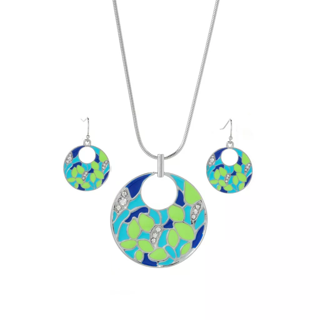 Mosaic Enamel Pendant 32" Necklace 7 Mosaic Enamel Pendant 32" Necklace - Image 5