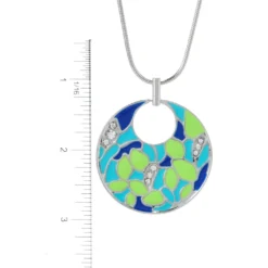 Mosaic Enamel Pendant 32" Necklace 13 Mosaic Enamel Pendant 32" Necklace -Grace Jewelry Shop 765 156 03 detail