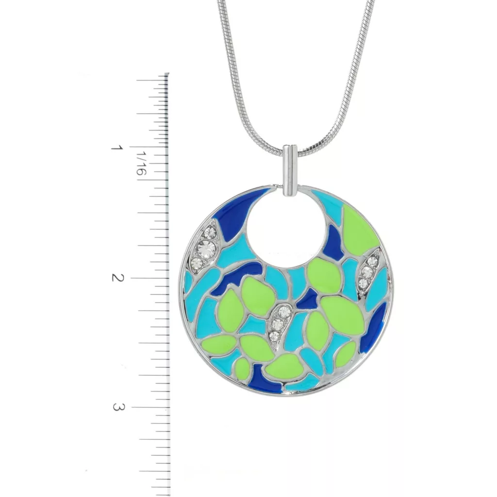 Mosaic Enamel Pendant 32" Necklace 8 Mosaic Enamel Pendant 32" Necklace - Image 6