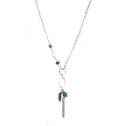 Convertible Stone And Tassel 36" Necklace