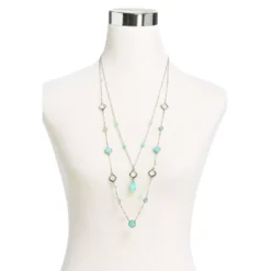 Semi-Precious 36" Double Layer Necklace -Grace Jewelry Shop 766 090 00 detail