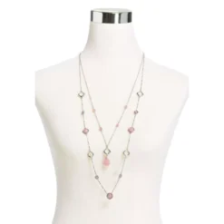 Semi-Precious 36" Double Layer Necklace -Grace Jewelry Shop 766 090 01 detail