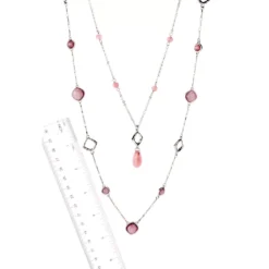 Semi-Precious 36" Double Layer Necklace -Grace Jewelry Shop 766 090 02 detail