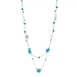 Double Layer Snowflake 32" Necklace