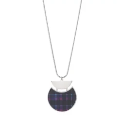 Plaid Pendant 32" Necklace 5 Plaid Pendant 32" Necklace -Grace Jewelry Shop 768 308