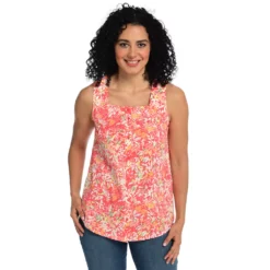 Floral PrintSquare NeckButton FrontTank -Grace Jewelry Shop 769 831 00 swatch
