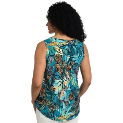 Floral PrintSquare NeckButton FrontTank -Grace Jewelry Shop 769 831 01 detail