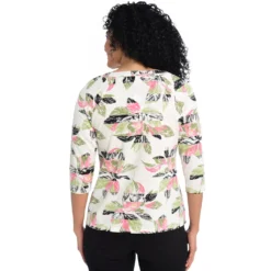Printed SquareNeck 3/4 Sleeve Top -Grace Jewelry Shop 769 965 05 detail