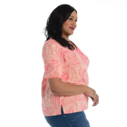 Crochet LaceTrim Short SleeveV-Neck Top -Grace Jewelry Shop 770 174 01 detail