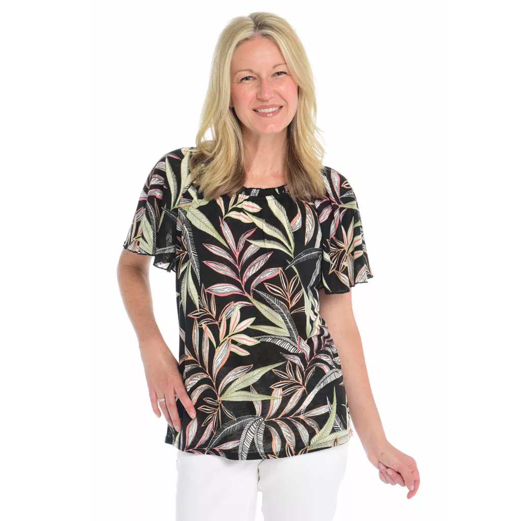 Ruffle NeckFlutter SleeveKnit Top 3 Ruffle NeckFlutter SleeveKnit Top