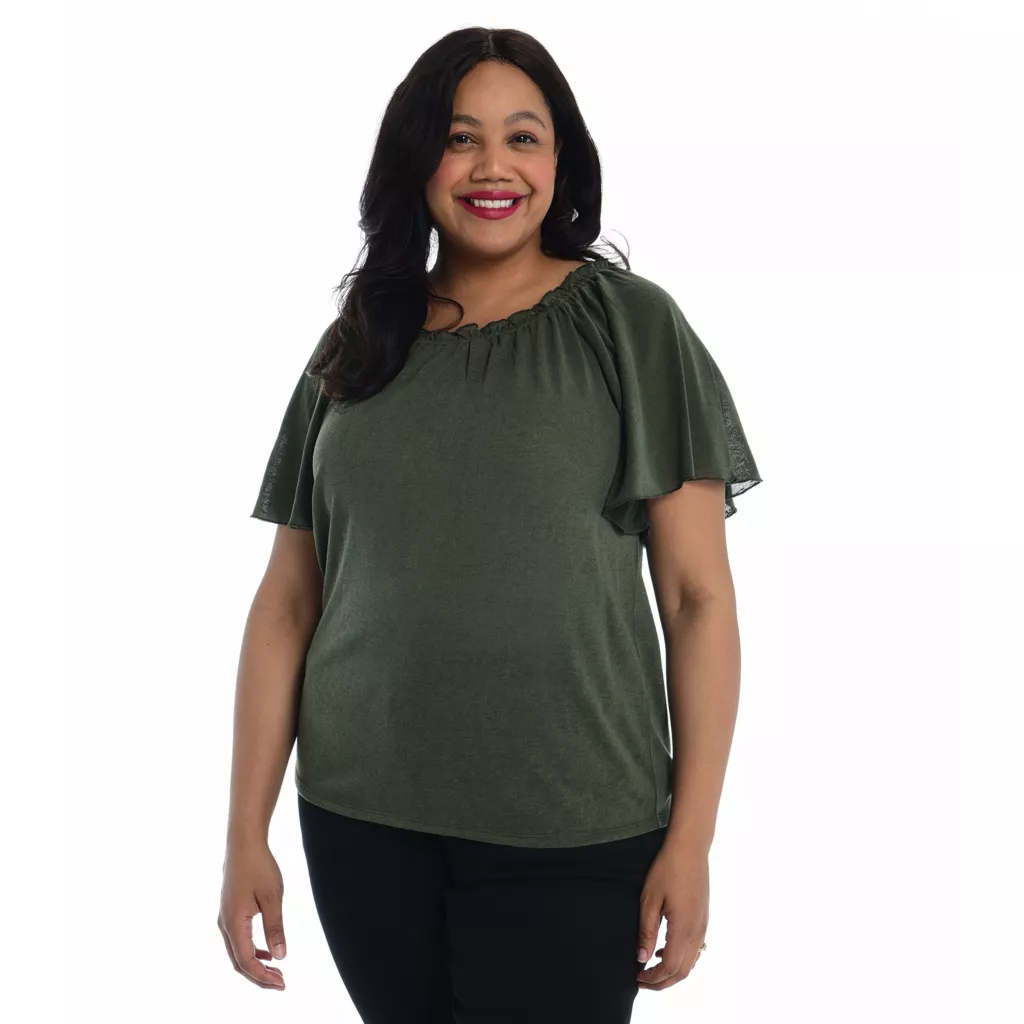 Ruffle NeckFlutter SleeveKnit Top 6 Ruffle NeckFlutter SleeveKnit Top - Image 4