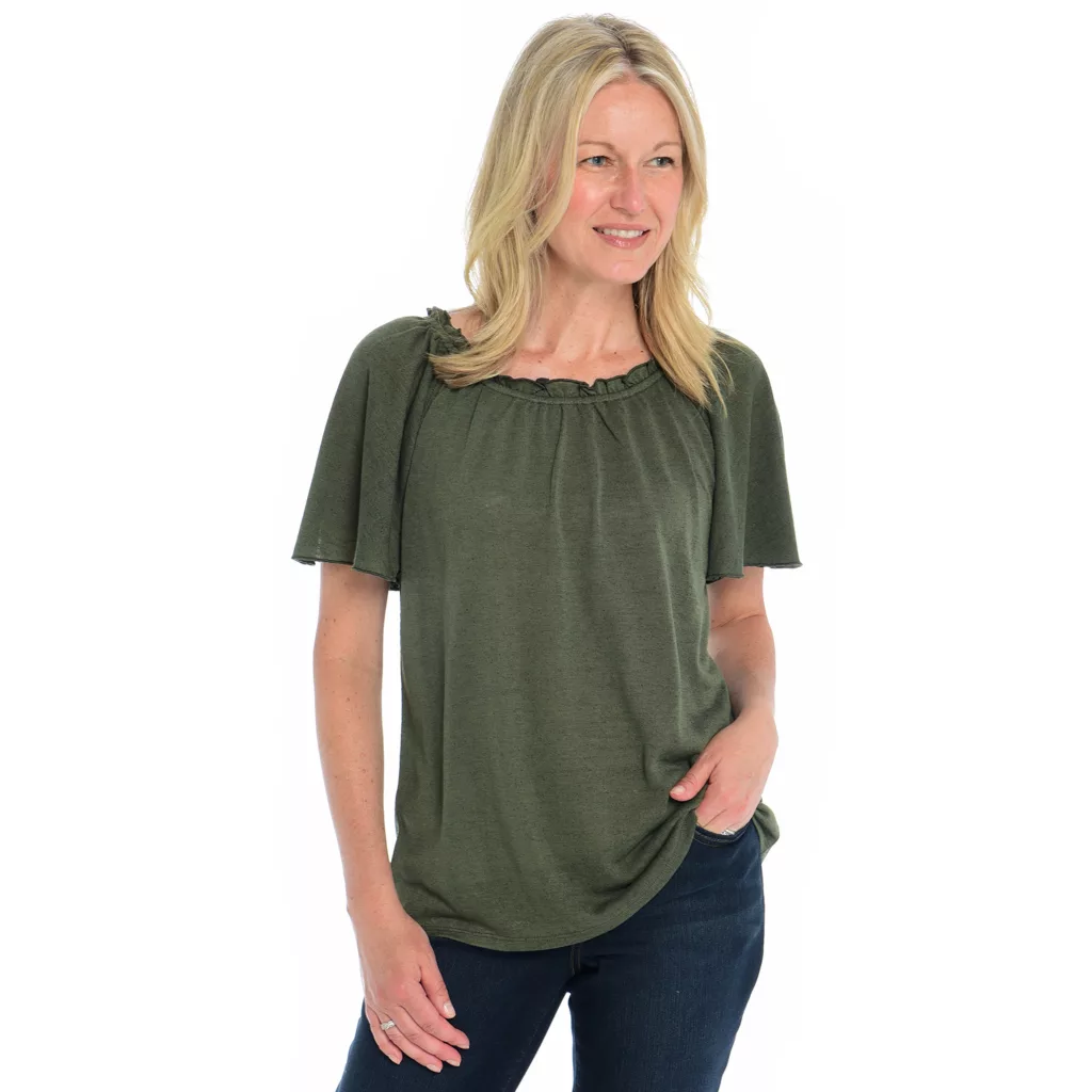 Ruffle NeckFlutter SleeveKnit Top 16 Ruffle NeckFlutter SleeveKnit Top - Image 14