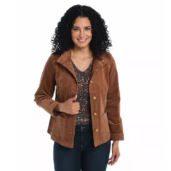 Seamed Corduroy Button FrontJacket