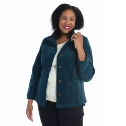 Seamed Corduroy Button FrontJacket -Grace Jewelry Shop 771 349 07 detail