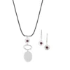 Hammered Tiered Corded 24 Inch Necklace And Earring Set -Grace Jewelry Shop 771 359