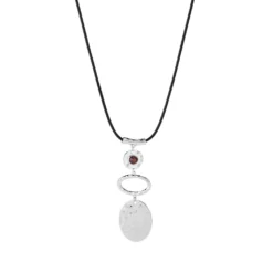 Hammered Tiered Corded 24 Inch Necklace And Earring Set -Grace Jewelry Shop 771 359 02 detail