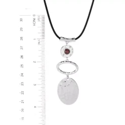 Hammered Tiered Corded 24 Inch Necklace And Earring Set -Grace Jewelry Shop 771 359 04 detail