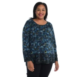 Border PrintLong SleeveTop